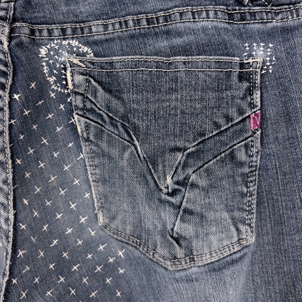 Vigoss Chelsea Bootcut Jeans Visible Mending Sashiko Repair Y2K Denim 30x33